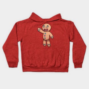 Friendly Gingerbread Man Cartoon Kids Hoodie